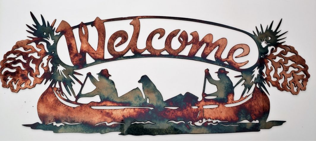 01 Welcome Canoe Wildlife Wall Art Metal Dècor Studios 1 300x259