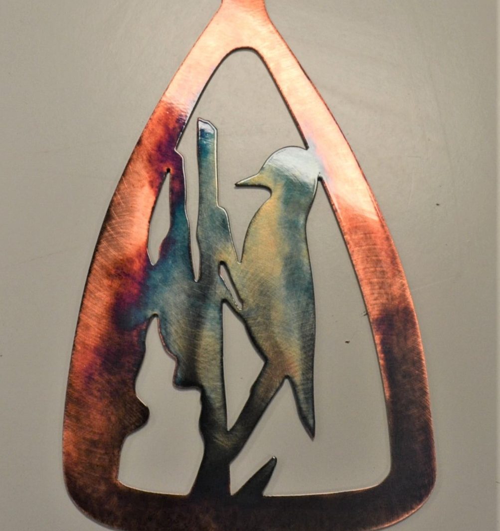 01 canoe paddle woodpecker Metal Wall Art Metal Dècor Studios