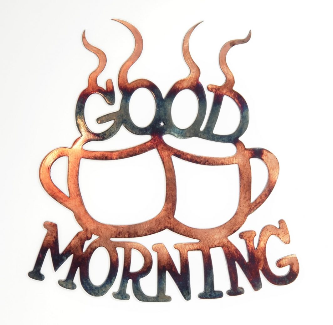 01 good morning coffee Metal Wall Art Metal Dècor Studios