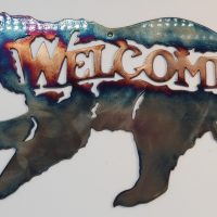 Running Bear Welcome - Metal Decor Studios
