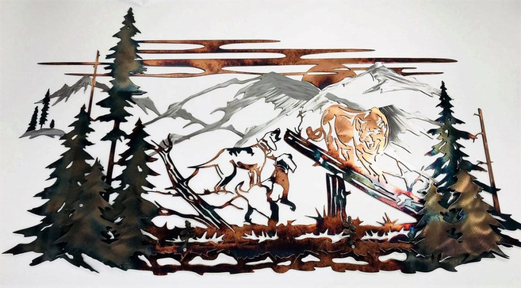 03 Mountain Lion Hunting Dog Wildlife Wall Art Metal Dècor Studios 1 300x259