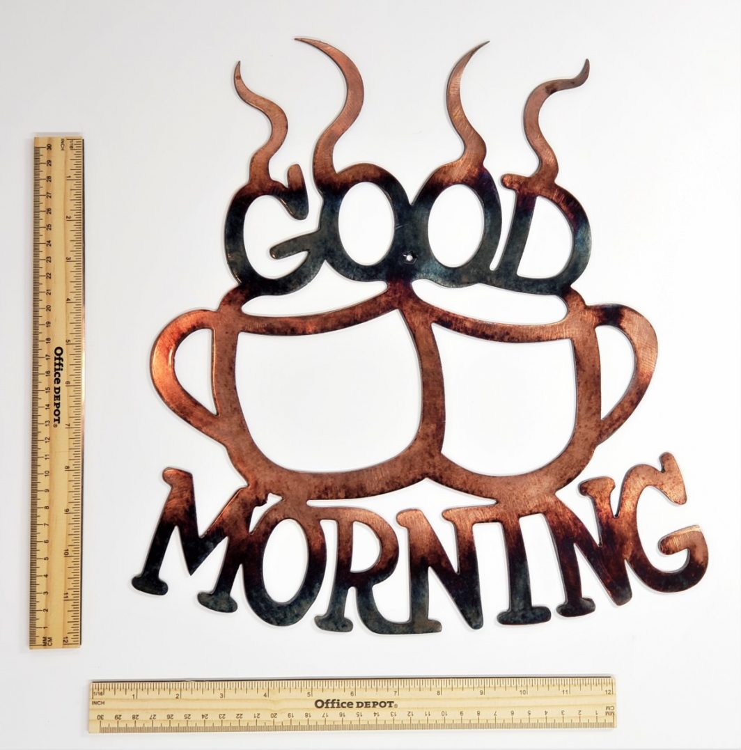 03 good morning coffee Metal Wall Art Metal Dècor Studios