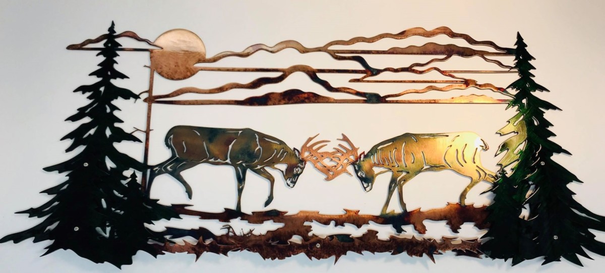Elk Deer Décoration murale en métal Art mural Art mural Art mural