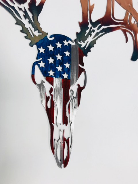 08 Drop Tine American Flag European mount Metal Wall Art Metal Dècor Studios