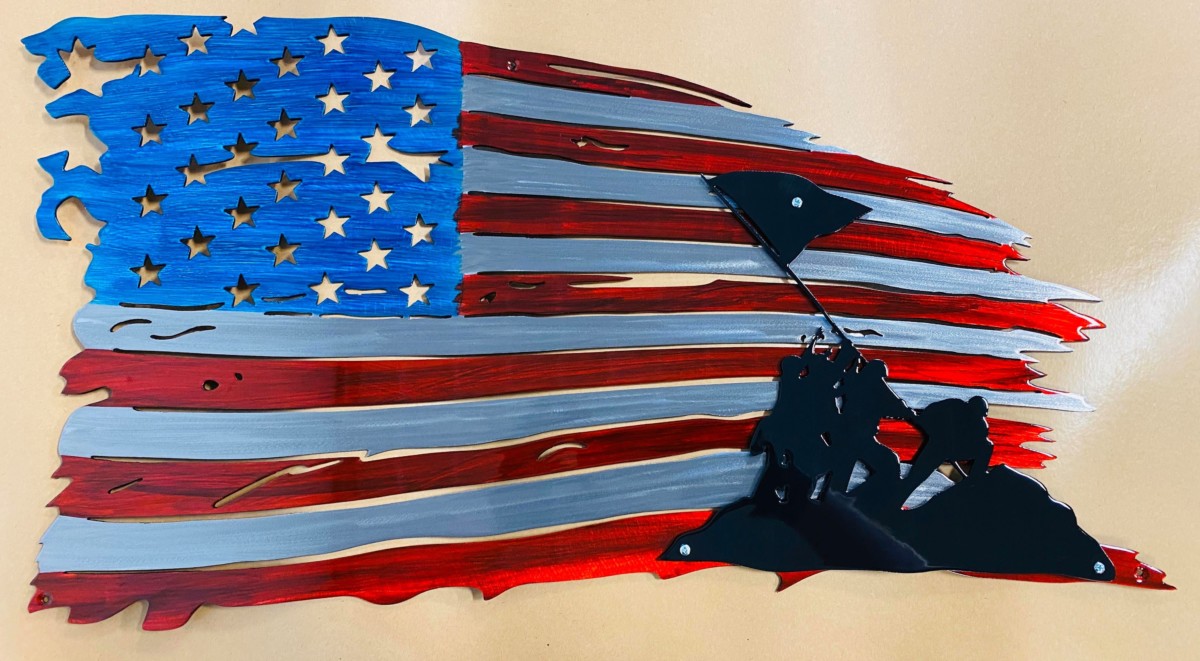 plasma cut Patriotic Home Decor Raising the Flag on Iwo Jima Metal wall art 