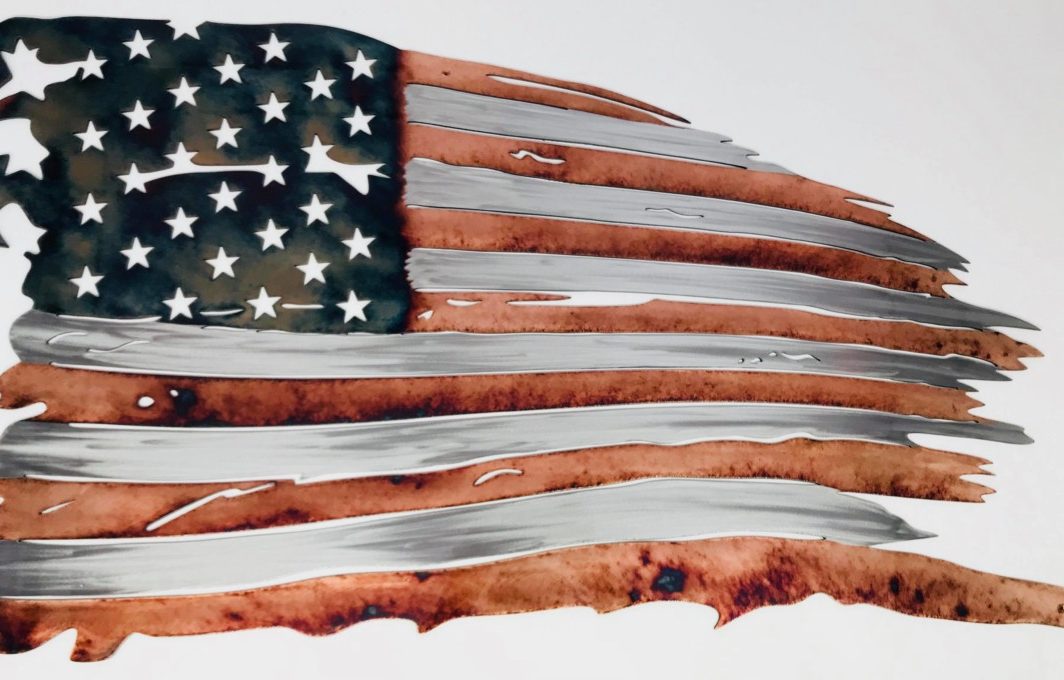Tattered US Meta Flag Copper Fire