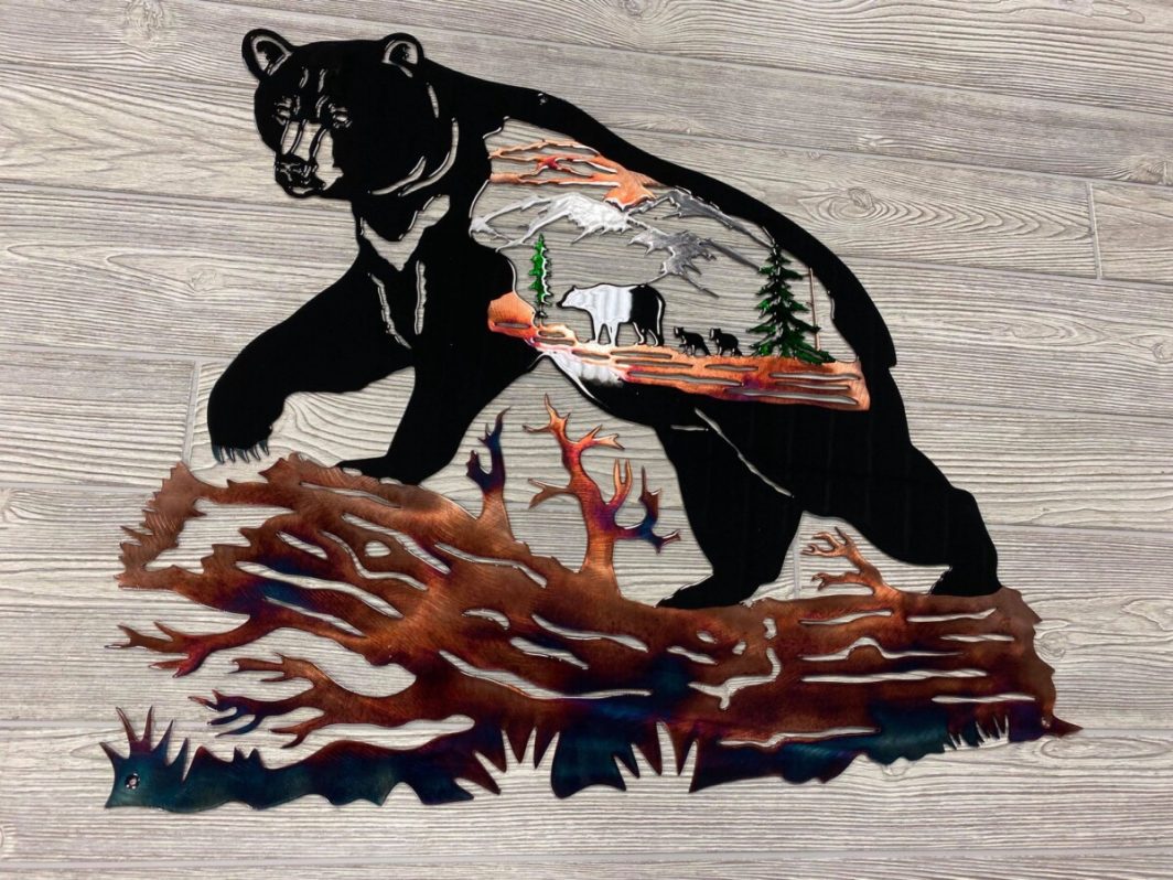 Shop custom black bear metal wall art