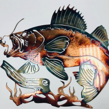 DesignArt Fishing Whimsical Waters II - Animals Metal Wall Art